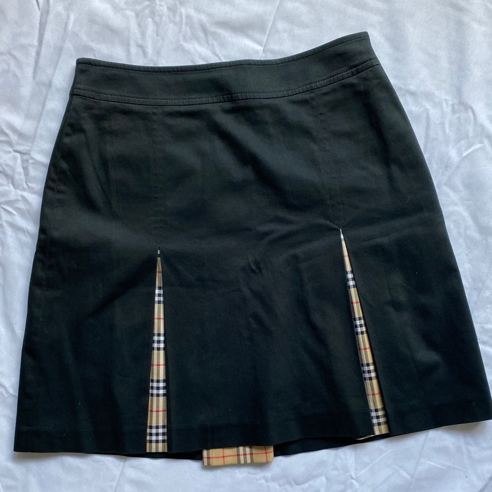 Burberry Golf black and plaid pleated skirt